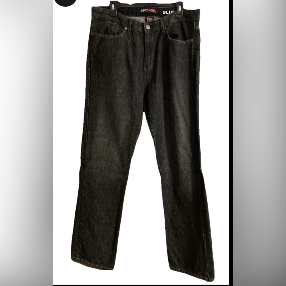 Tony Hawk Mens 36x34  Black Slim Fit  Denim Jeans Skater Grunge Punk Y2K